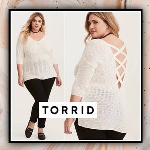 TORRID Strappy Terry Ivory Sweater #T65i4swt5B